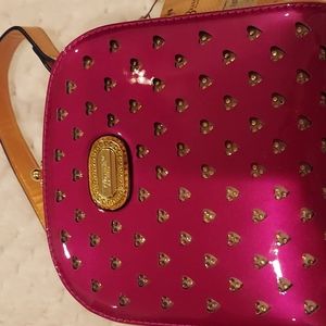 Beautiful overnight vanity purse made in Italy filled with toiletries for overni